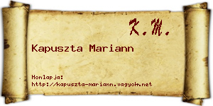 Kapuszta Mariann névjegykártya